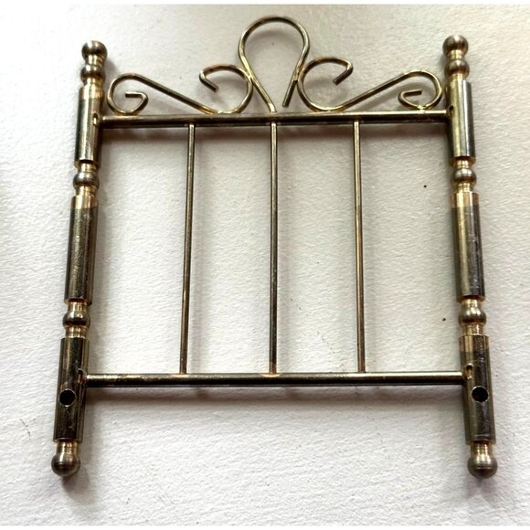 Miniature Bed Frame Base Brass Metal Dollhouse Collectible Furniture Vtg - Picture 5 of 9